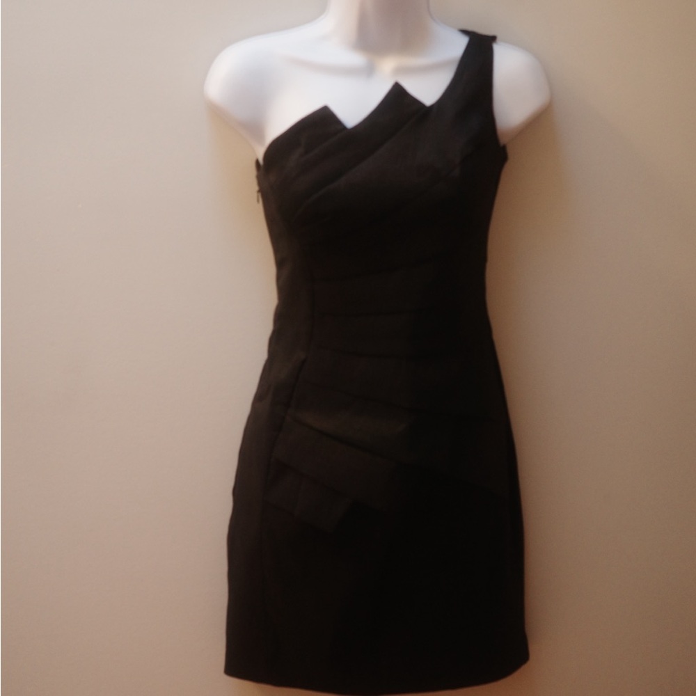 Jessica McClintock One-Shoulder Cocktail Mini Dress